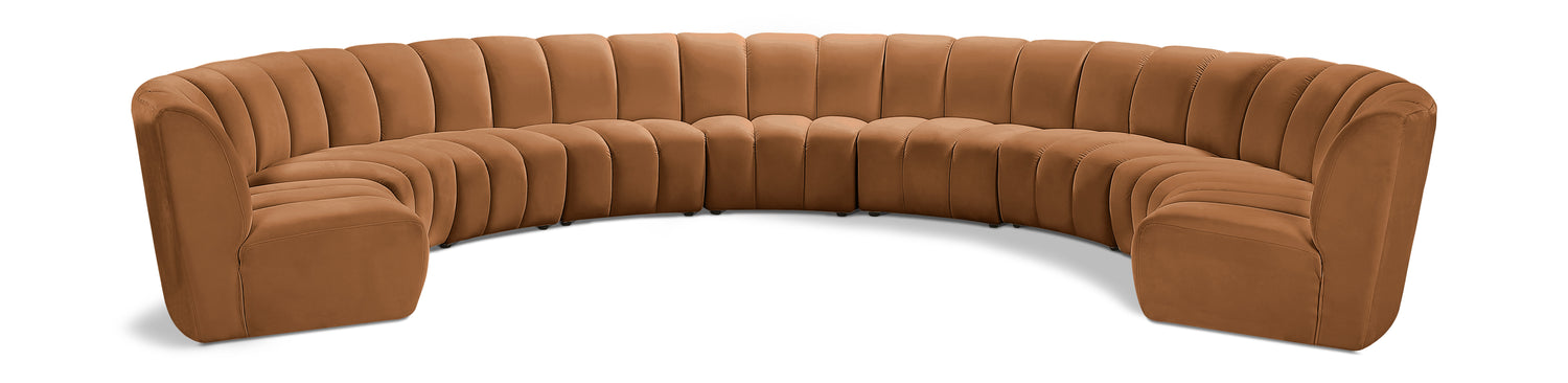 Infinity Saddle Velvet 9pc. Modular Sectional