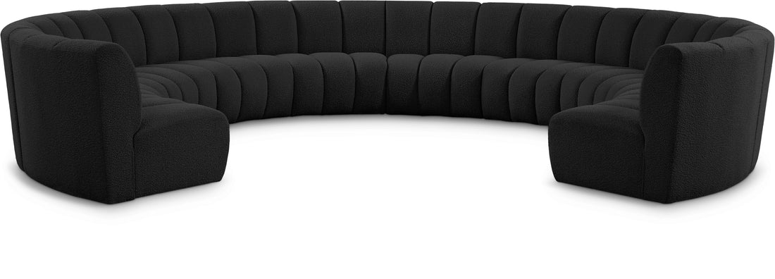 Infinity Black Boucle Fabric 10pc. Modular Sectional