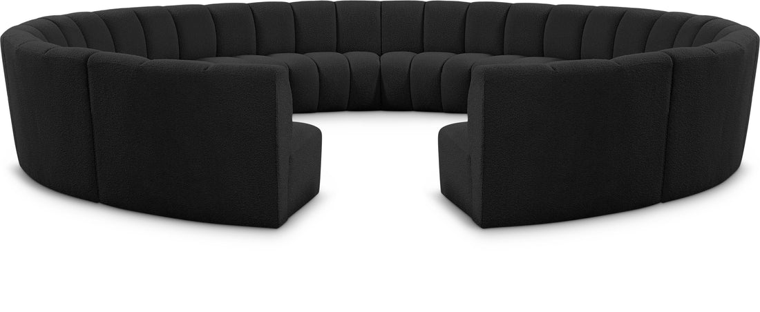 Infinity Black Boucle Fabric 12pc. Modular Sectional