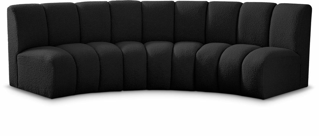 Infinity Black Boucle Fabric 3pc. Modular Sectional