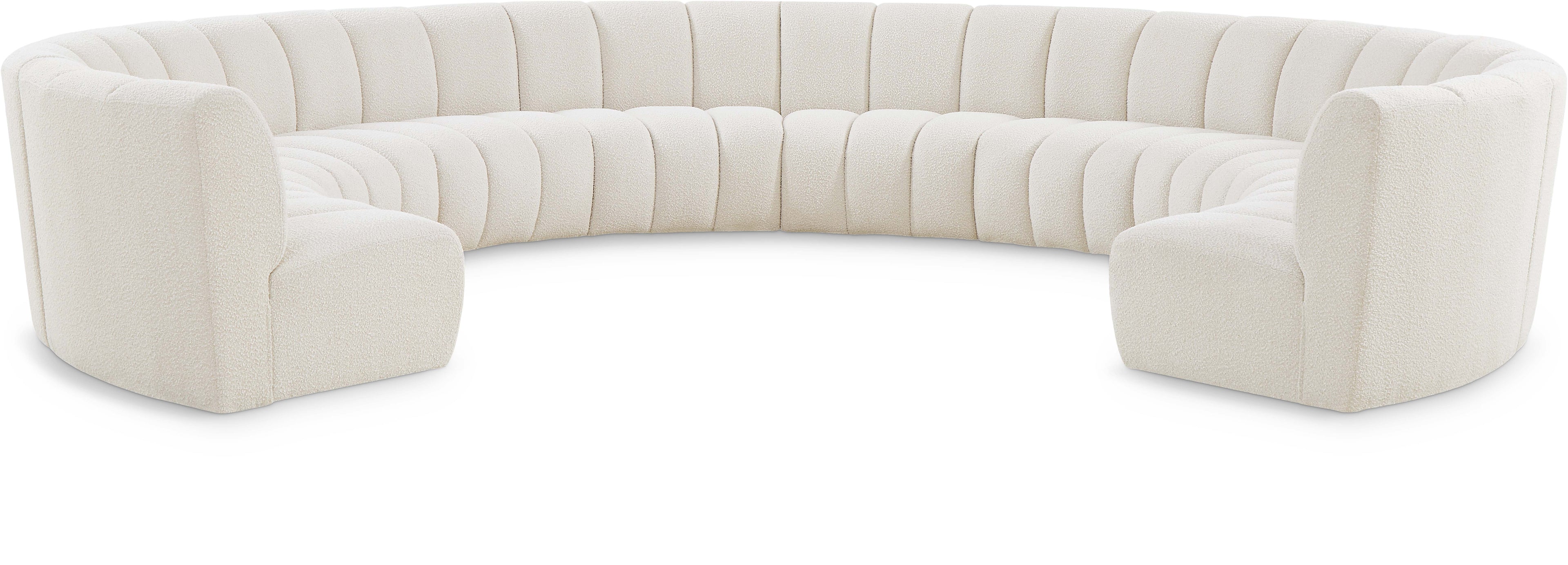 Infinity Cream Boucle Fabric 10pc. Modular Sectional