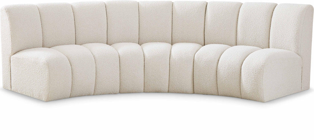 Infinity Cream Boucle Fabric 3pc. Modular Sectional