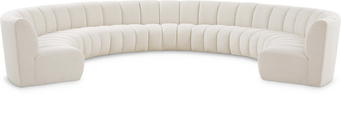 Infinity Cream Boucle Fabric 9pc. Modular Sectional