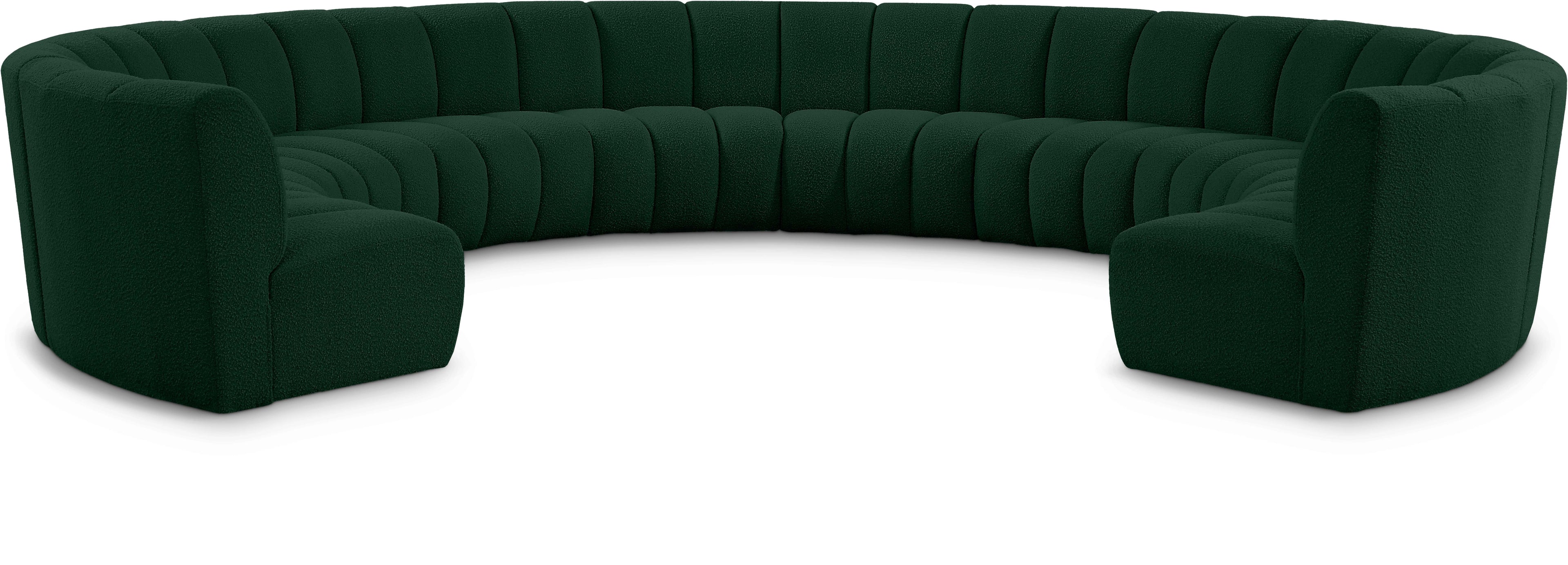 Infinity Green Boucle Fabric 10pc. Modular Sectional