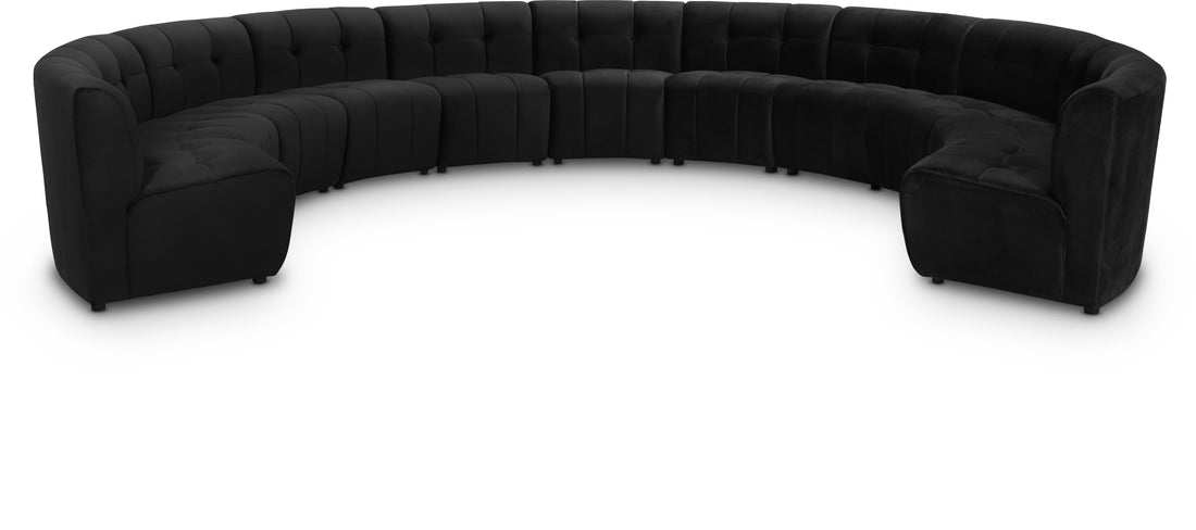 Limitless Black Velvet 11pc. Modular Sectional