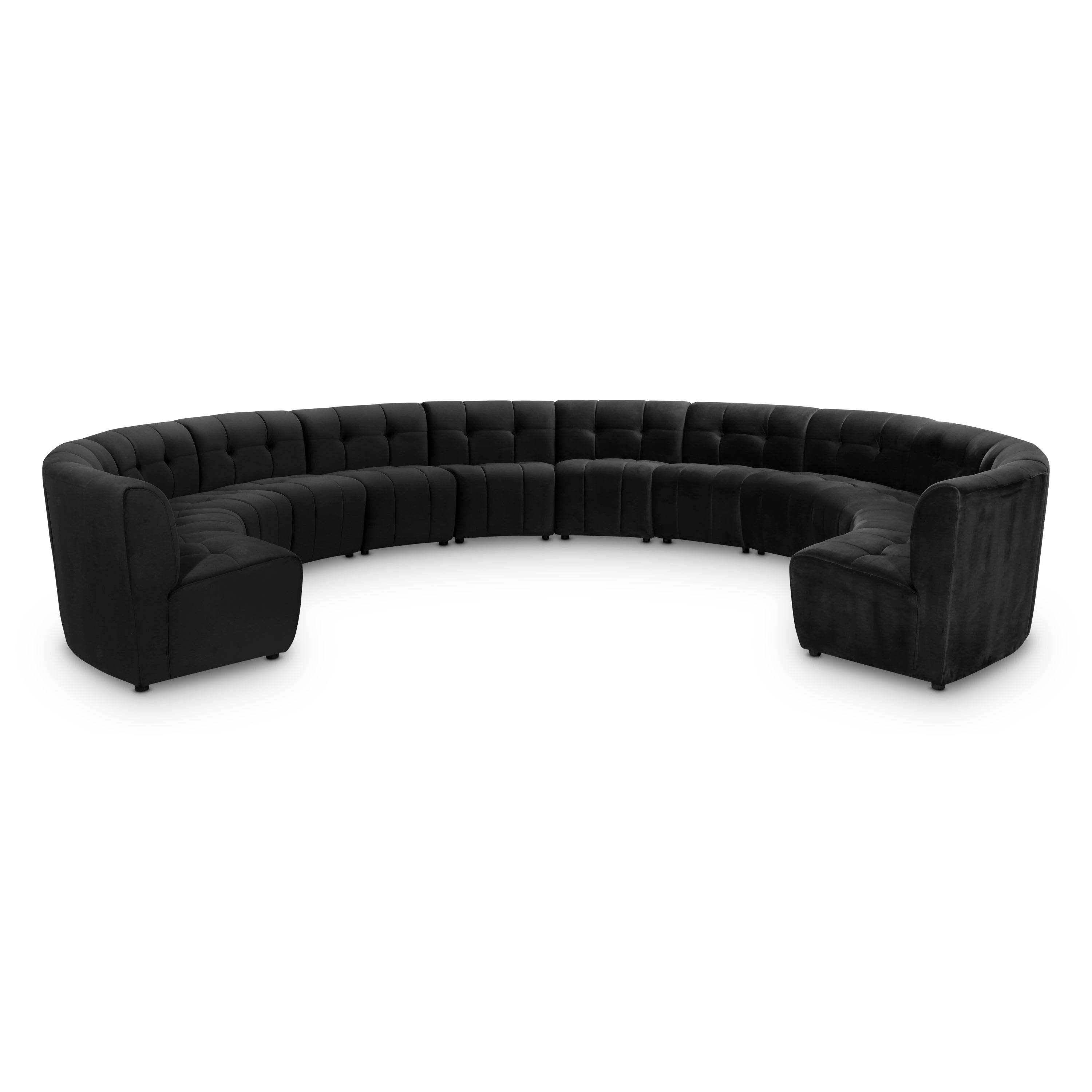 Limitless Black Velvet 12pc. Modular Sectional