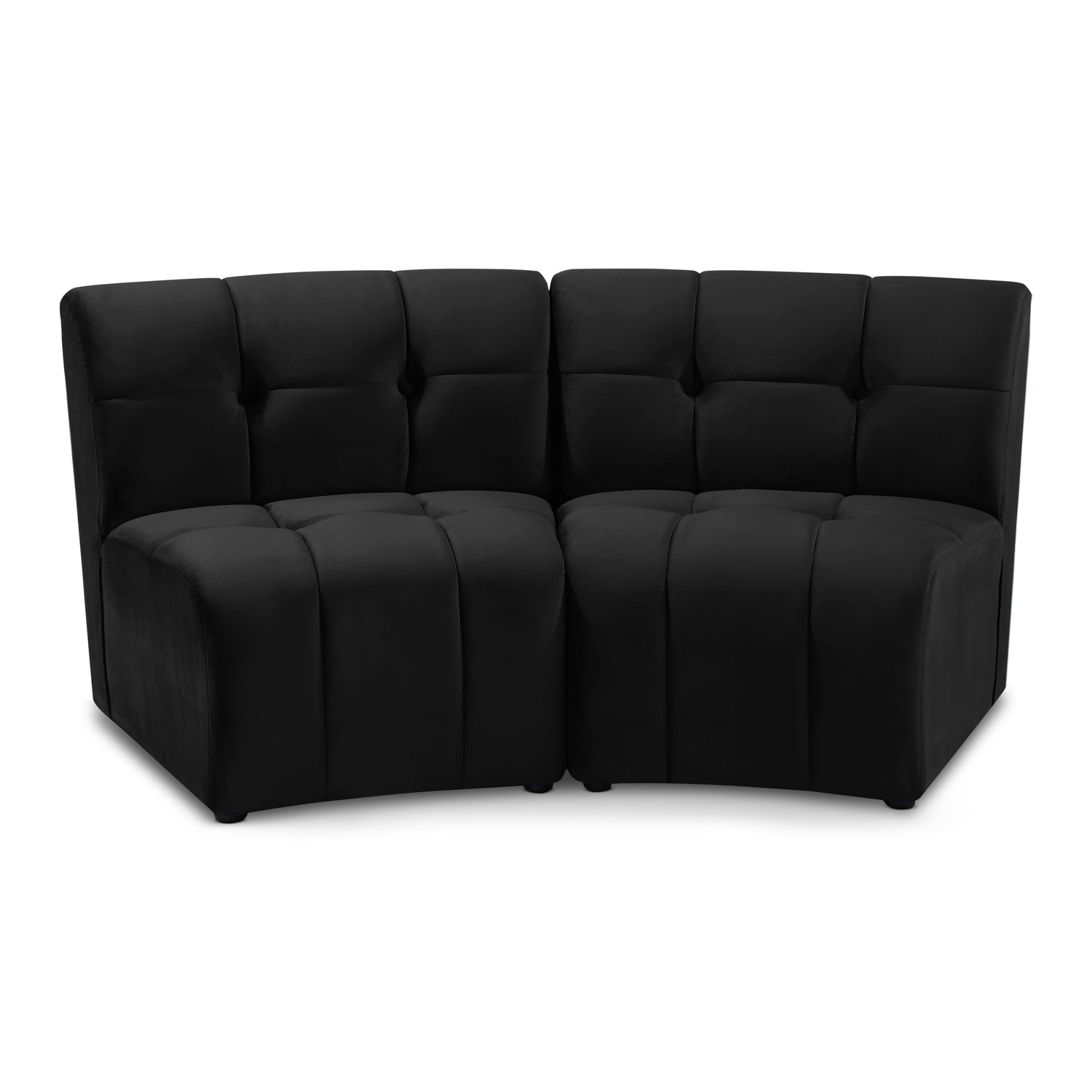 Limitless Black Velvet 2pc. Modular Sectional