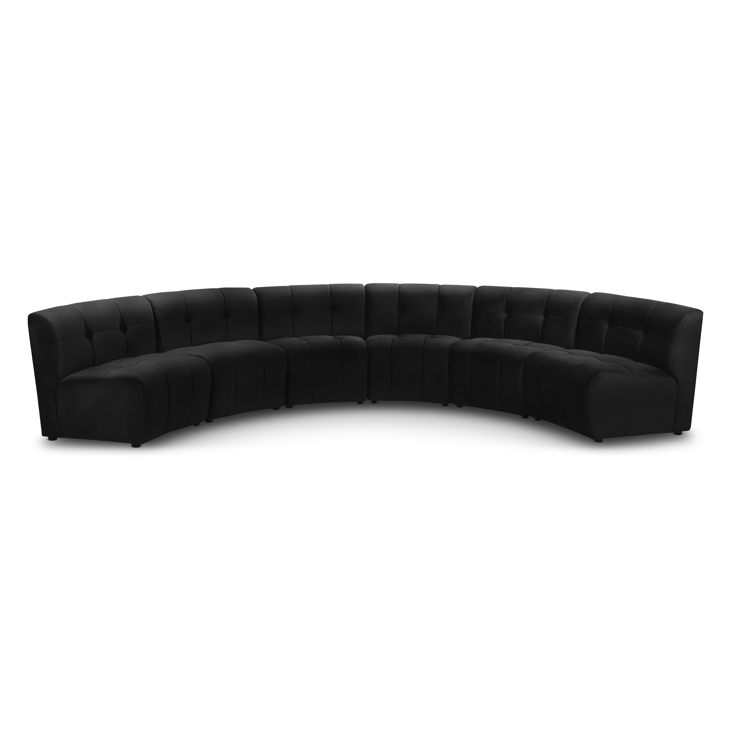 Limitless Black Velvet 6pc. Modular Sectional