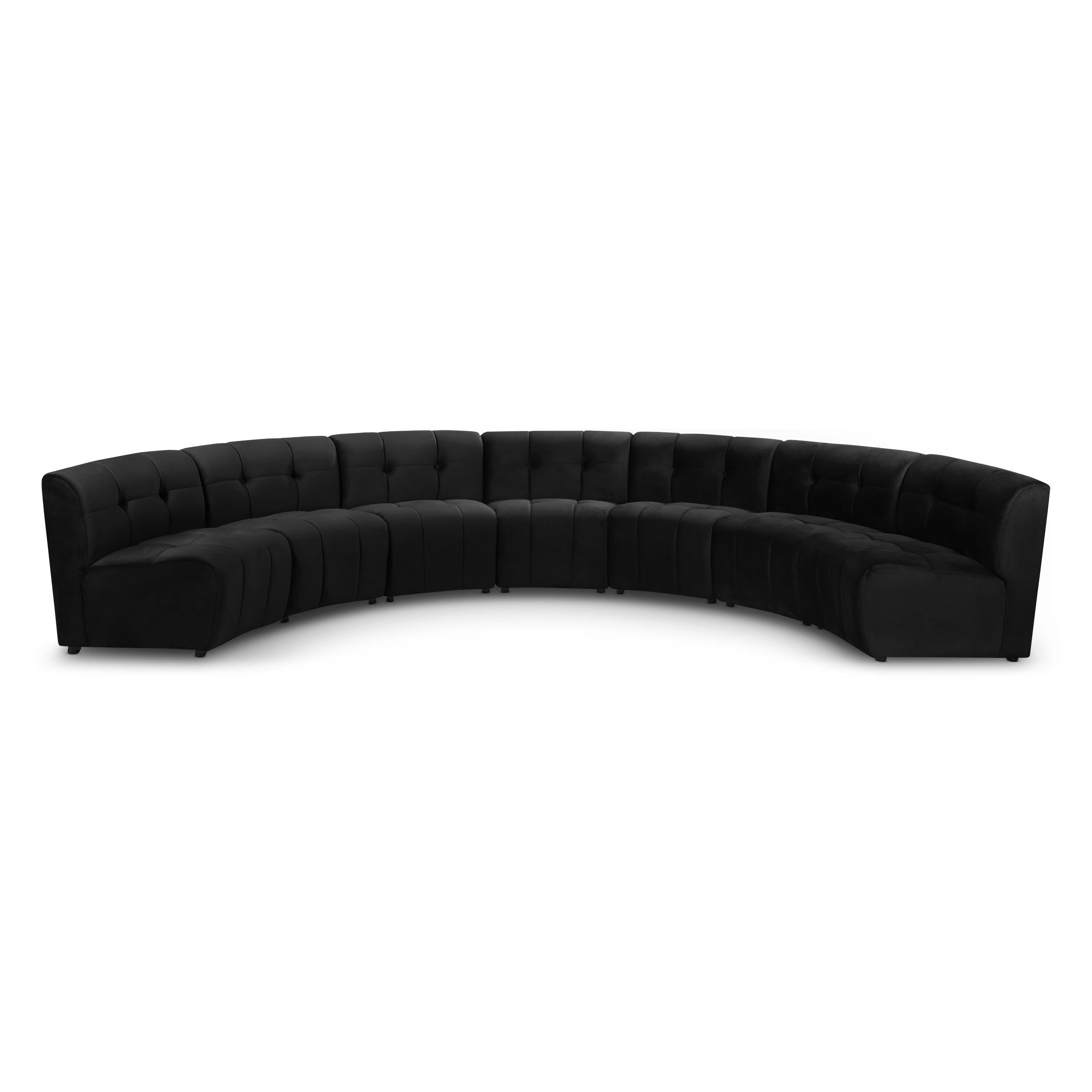 Limitless Black Velvet 7pc. Modular Sectional