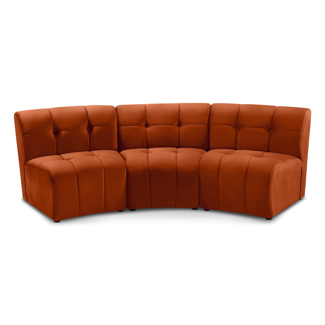 Limitless Cognac Velvet 3pc. Modular Sectional