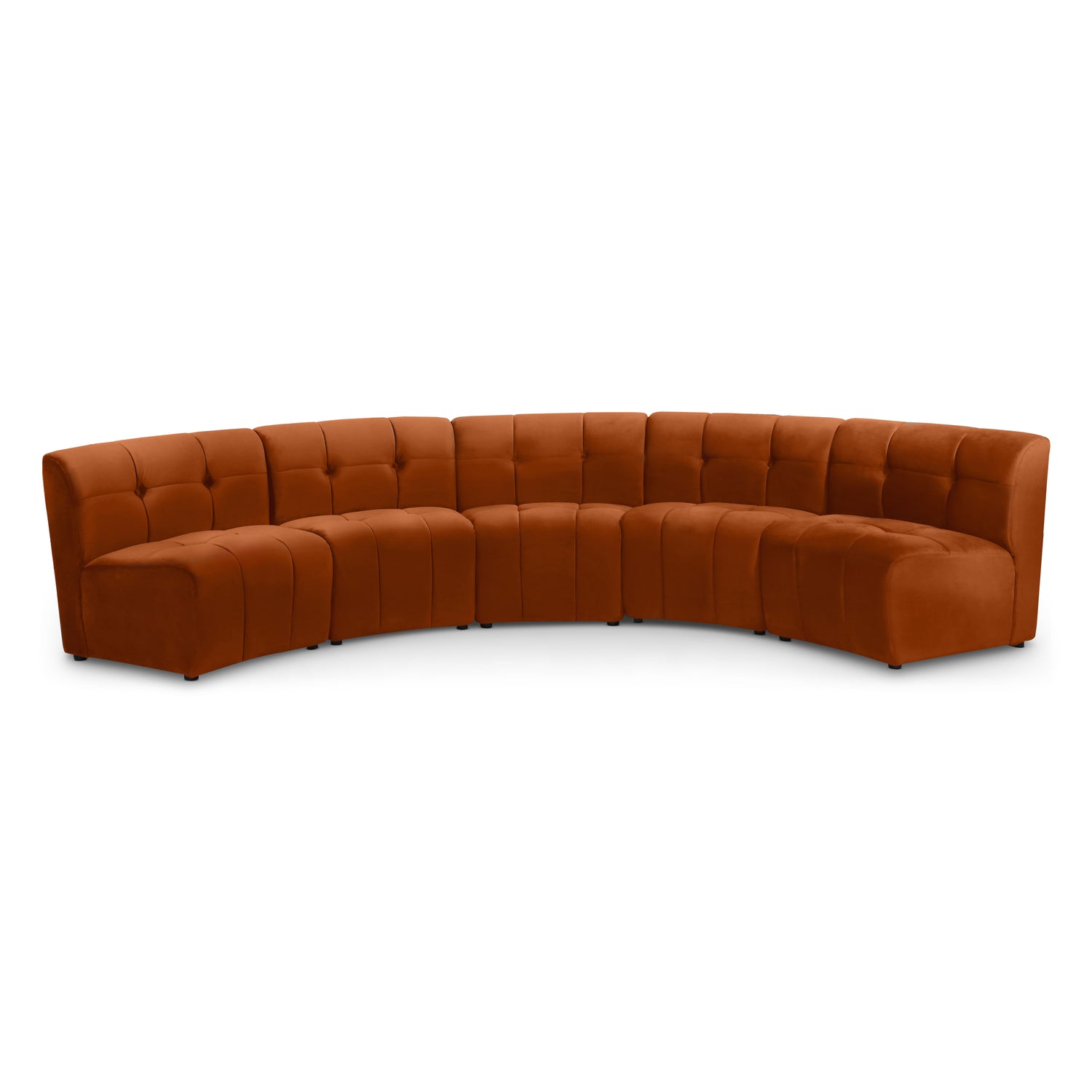 Limitless Cognac Velvet 5pc. Modular Sectional