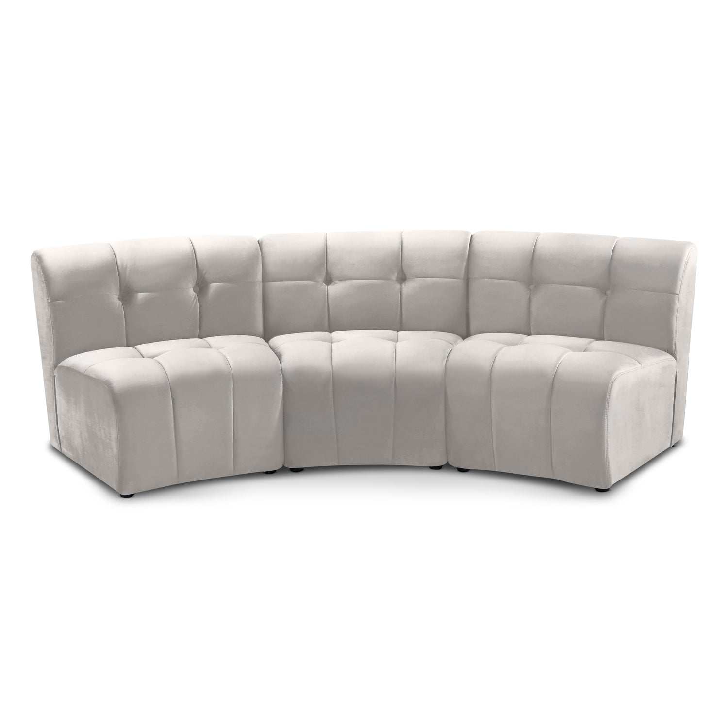 Limitless Cream Velvet 3pc. Modular Sectional