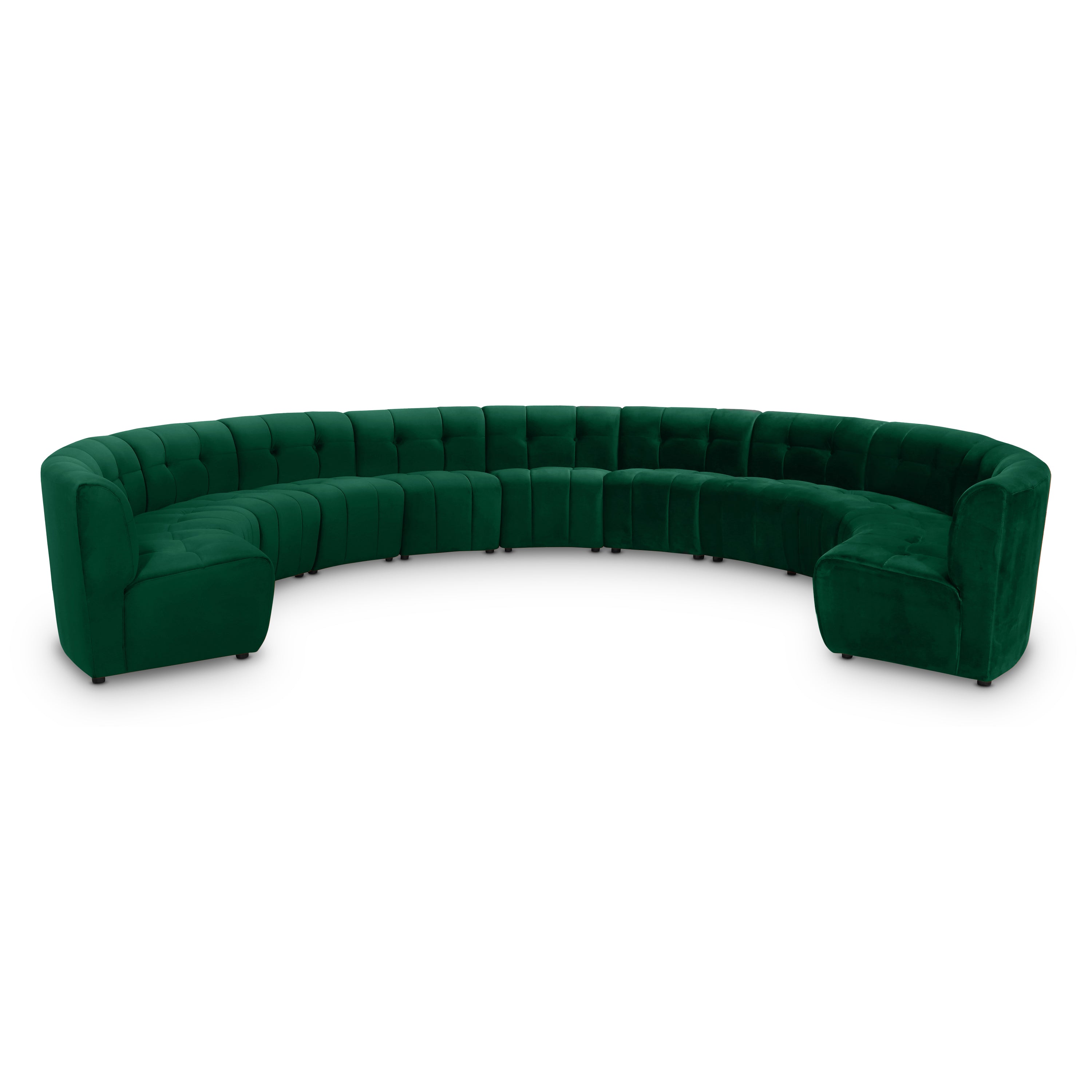 Limitless Green Velvet 11pc. Modular Sectional