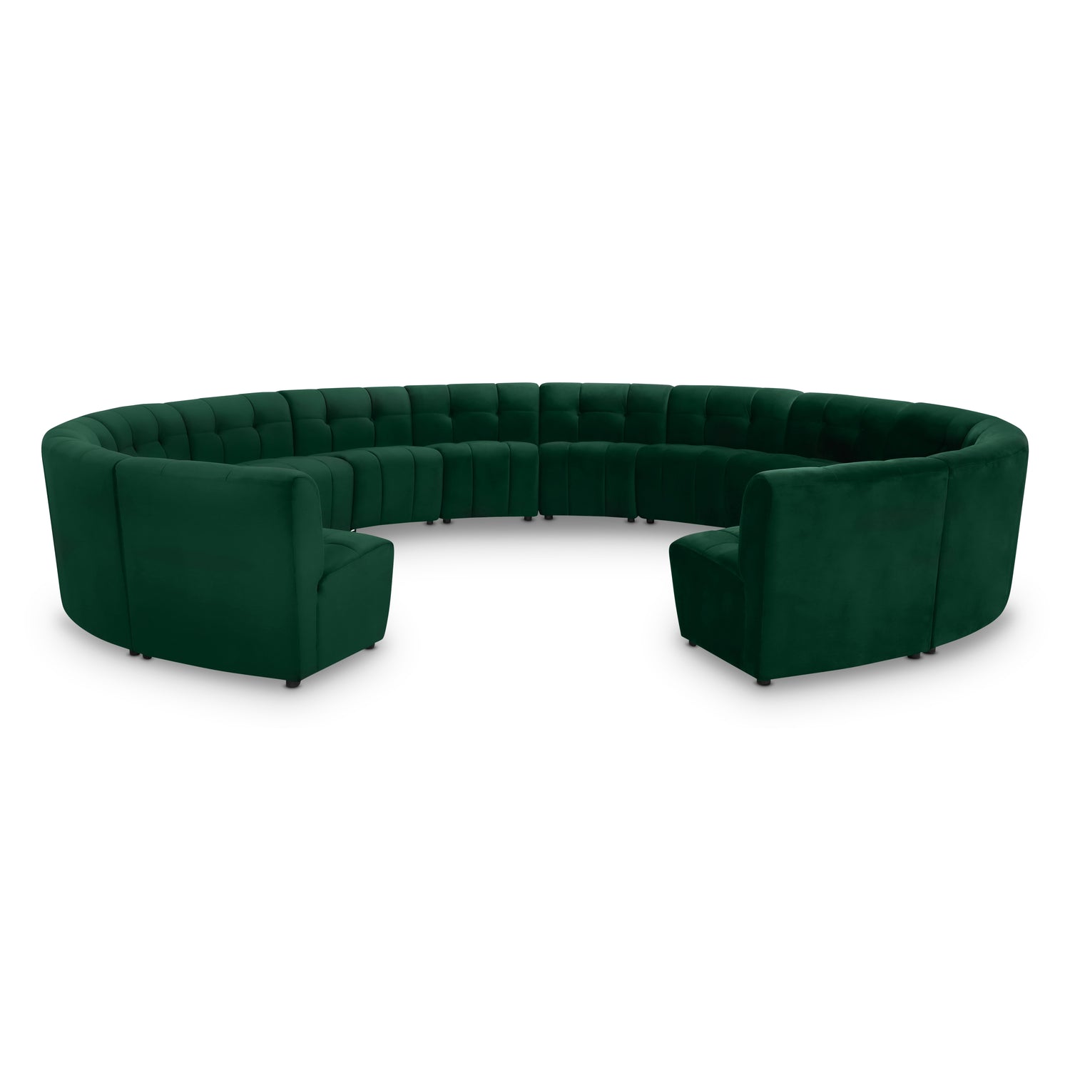 Limitless Green Velvet 14pc. Modular Sectional