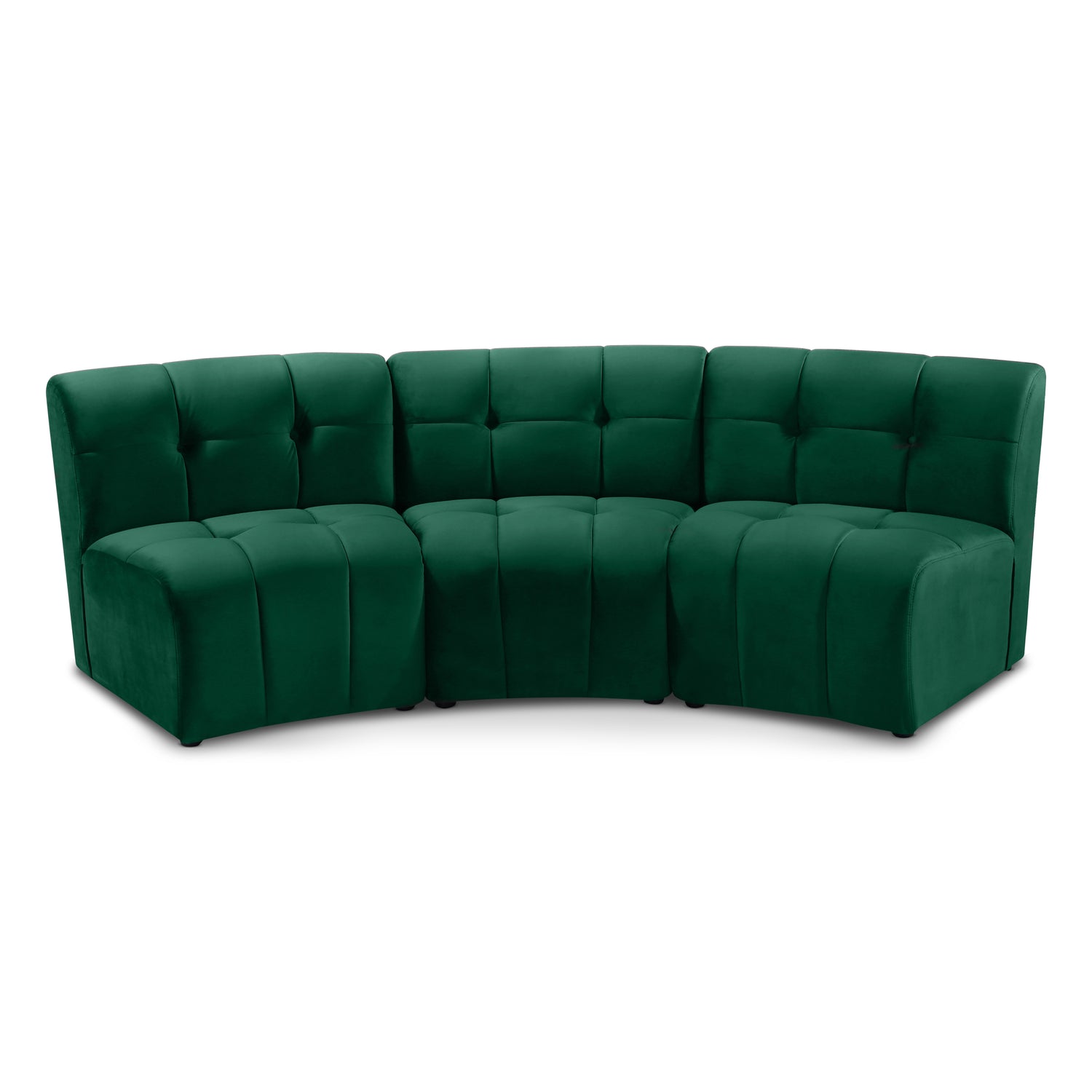 Limitless Green Velvet 3pc. Modular Sectional