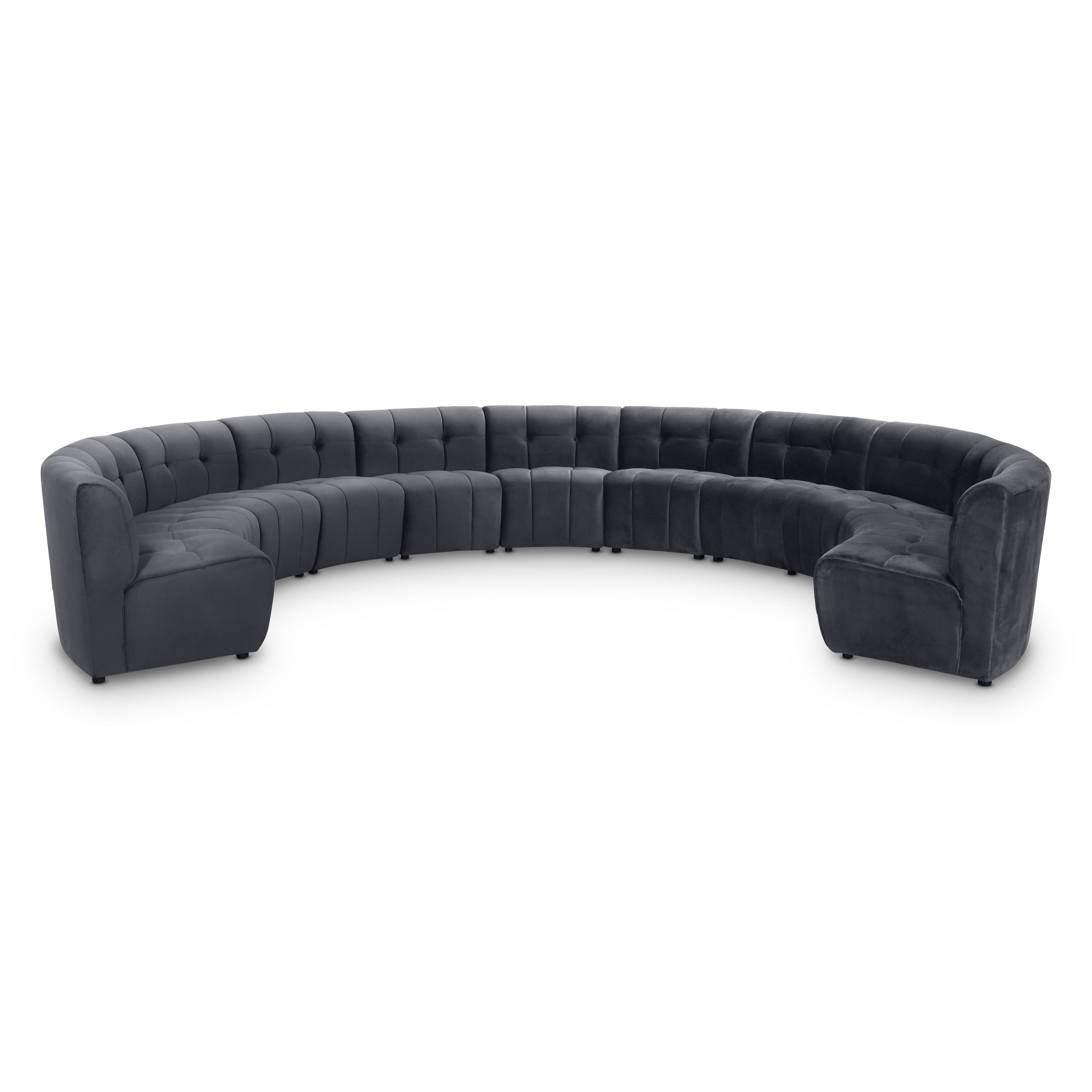 Limitless Grey Velvet 11pc. Modular Sectional