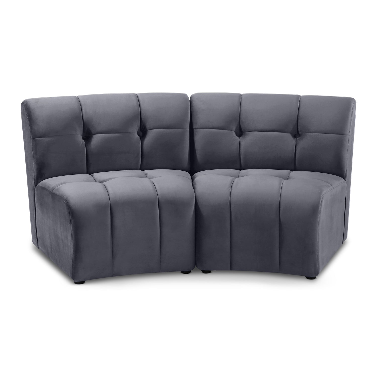 Limitless Grey Velvet 2pc. Modular Sectional