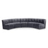 Limitless Grey Velvet 5pc. Modular Sectional