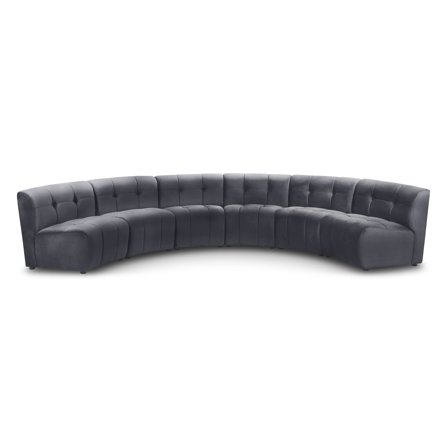 Limitless Grey Velvet 6pc. Modular Sectional