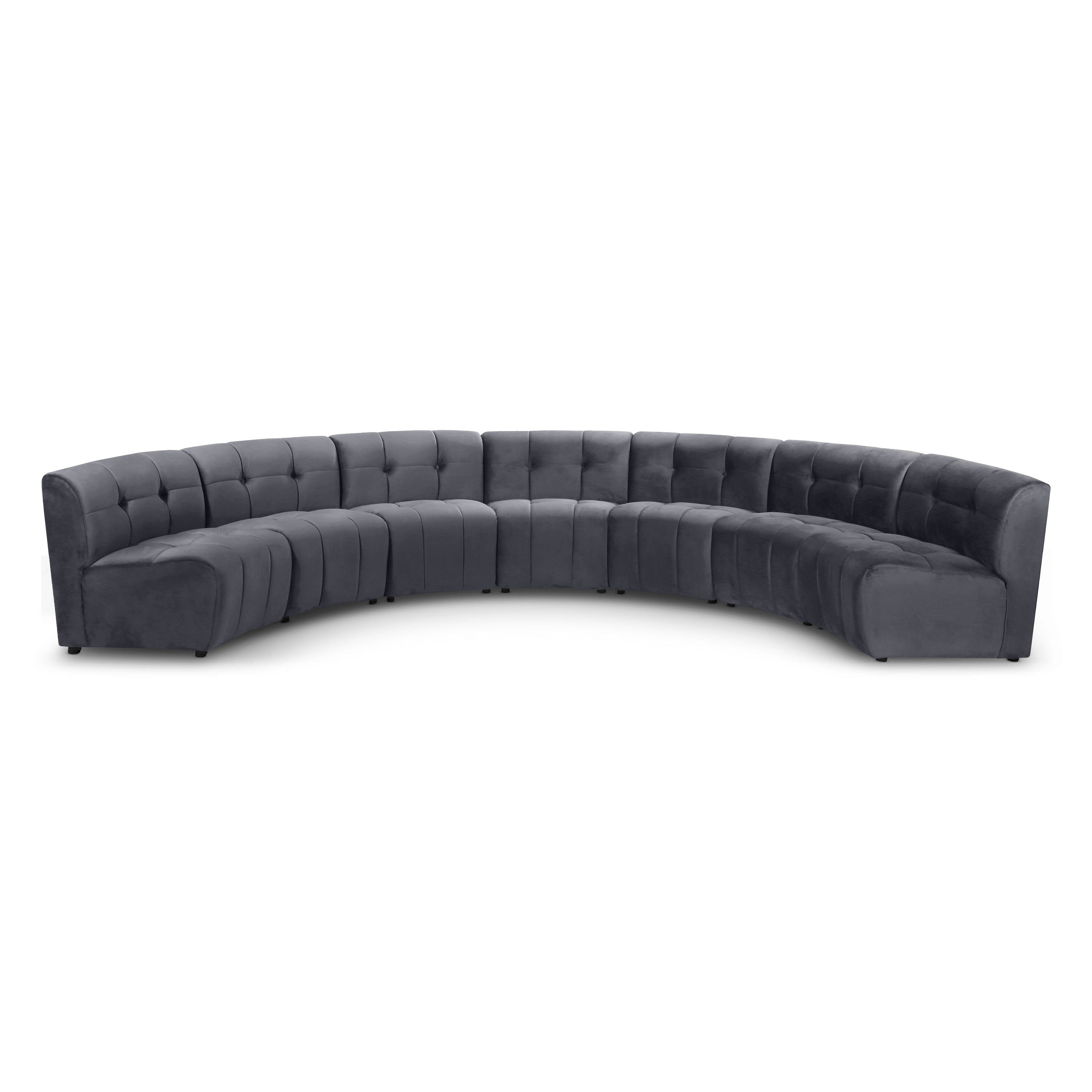 Limitless Grey Velvet 7pc. Modular Sectional