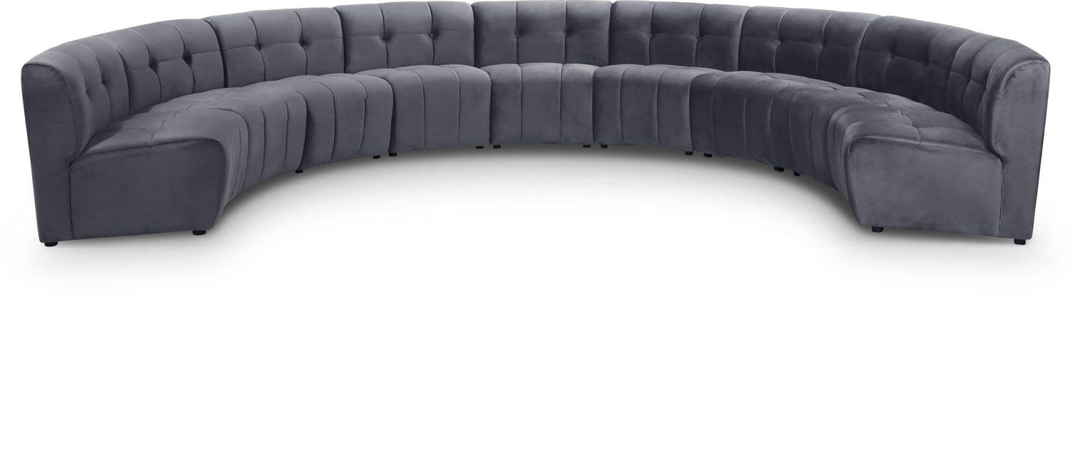 Limitless Grey Velvet 9pc. Modular Sectional