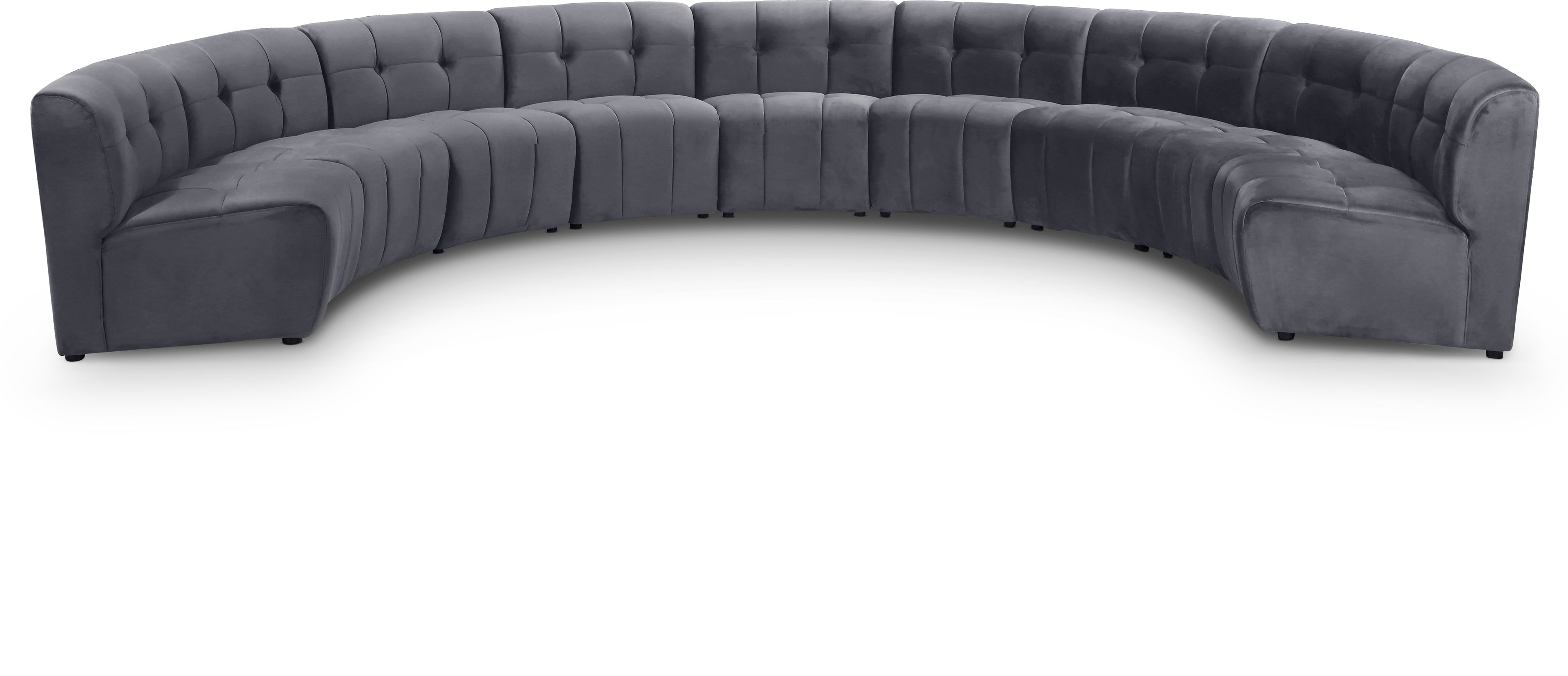 Limitless Grey Velvet 9pc. Modular Sectional