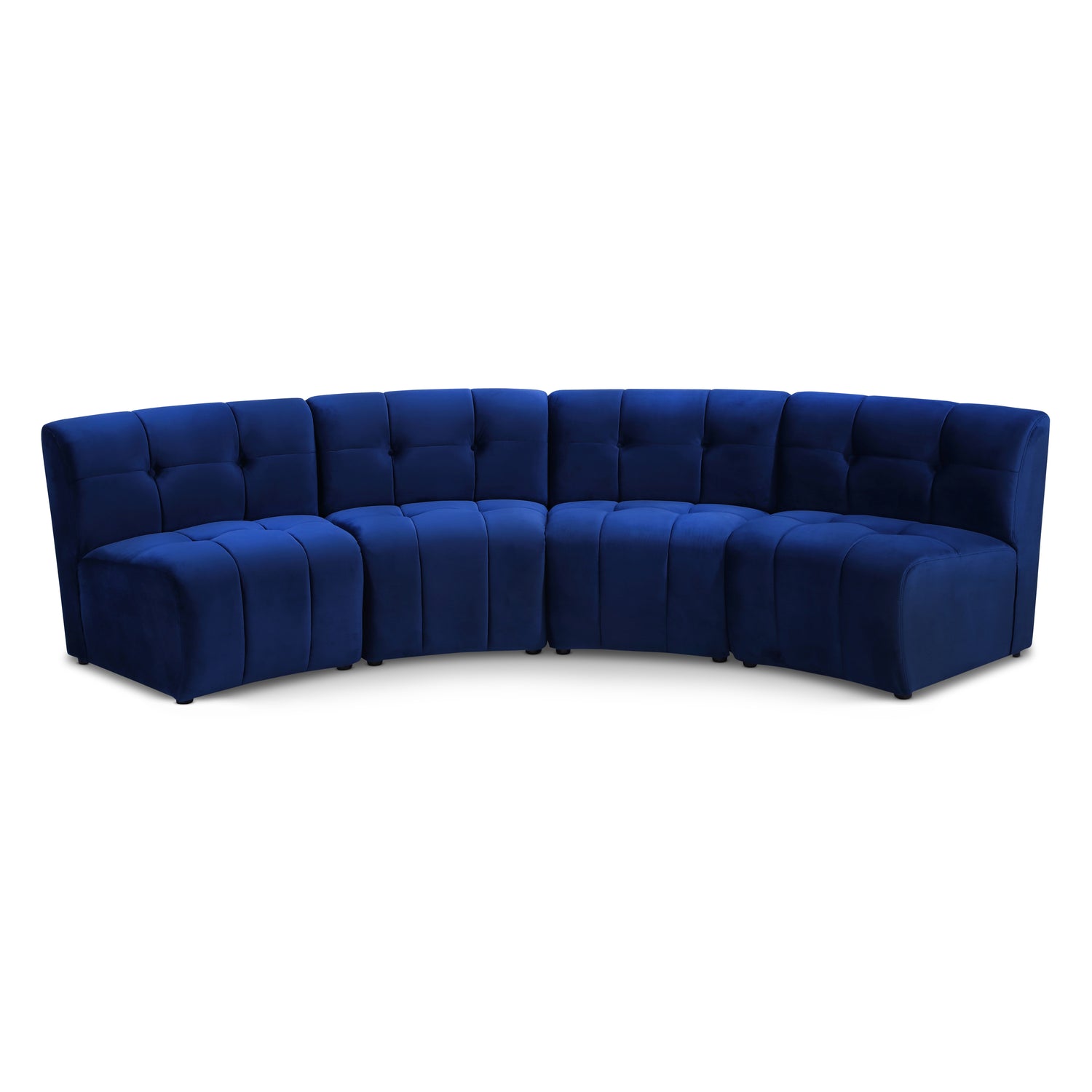 Limitless Navy Velvet 4pc. Modular Sectional