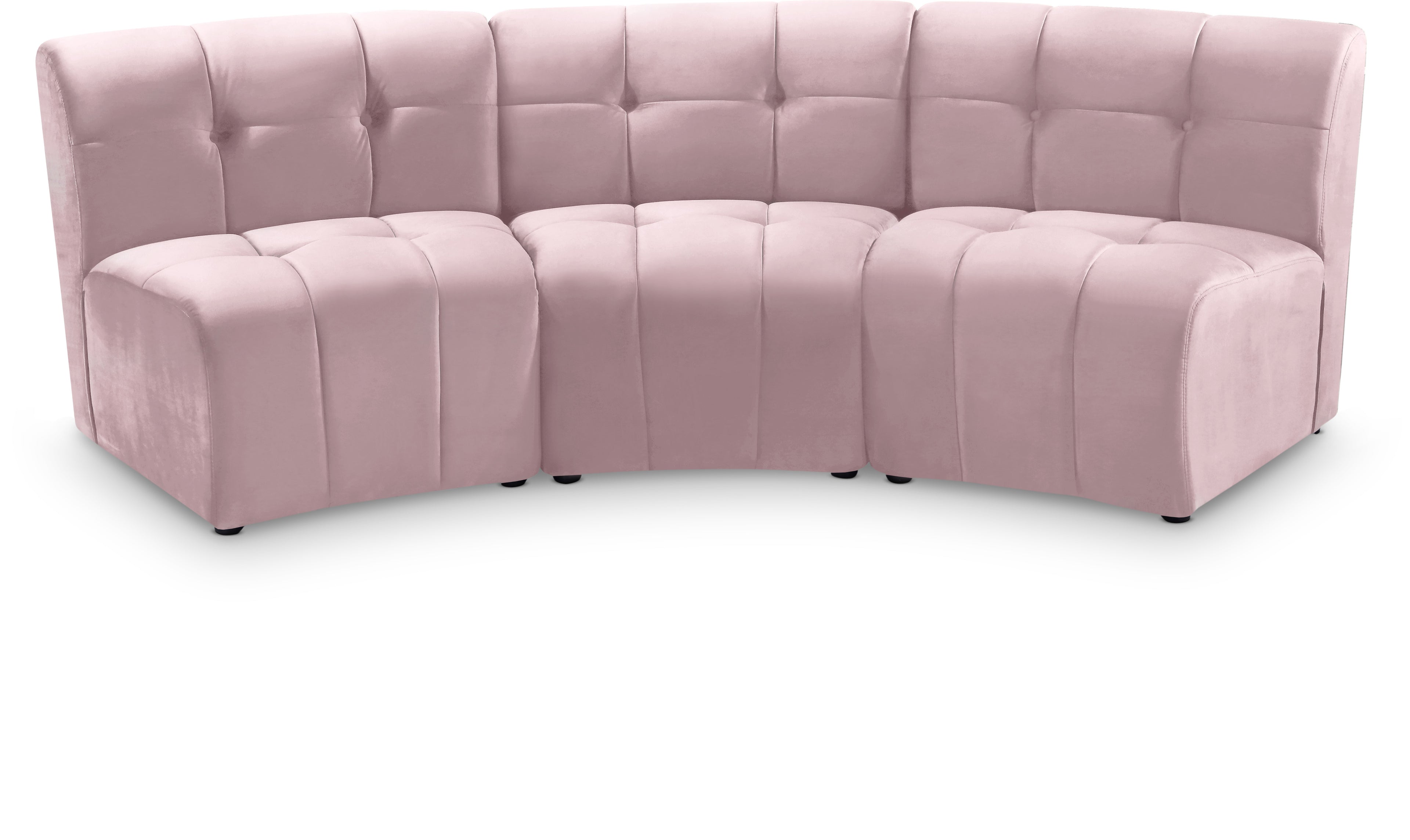 Limitless Pink Velvet 3pc. Modular Sectional