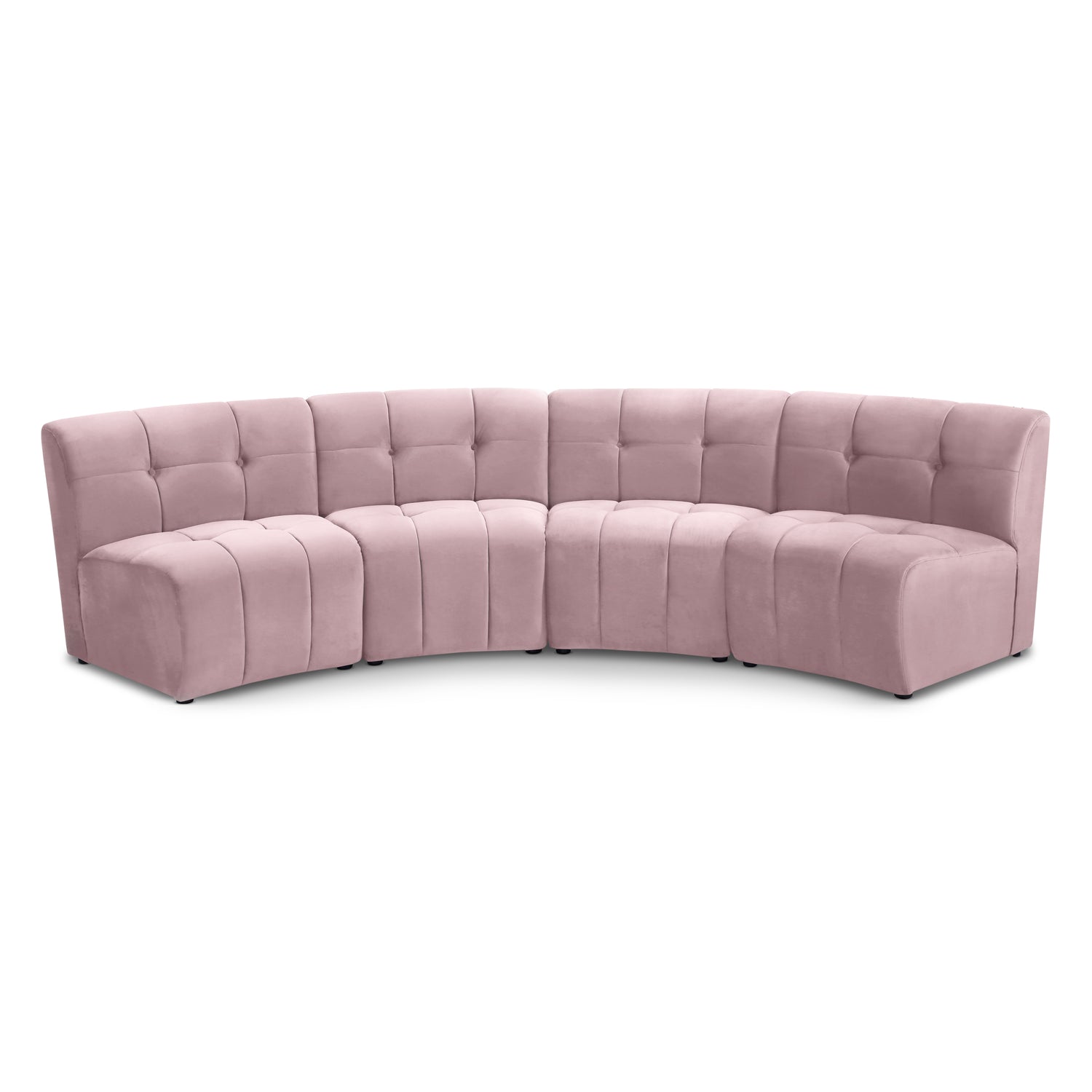 Limitless Pink Velvet 4pc. Modular Sectional