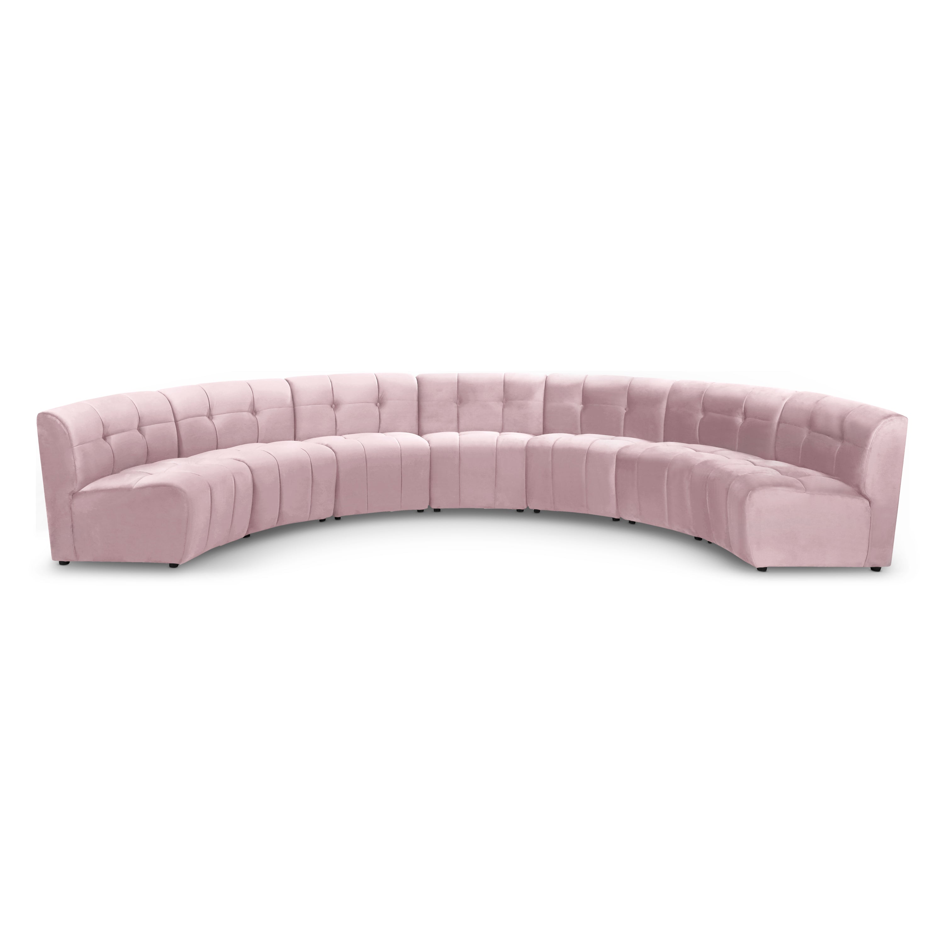 Limitless Pink Velvet 7pc. Modular Sectional