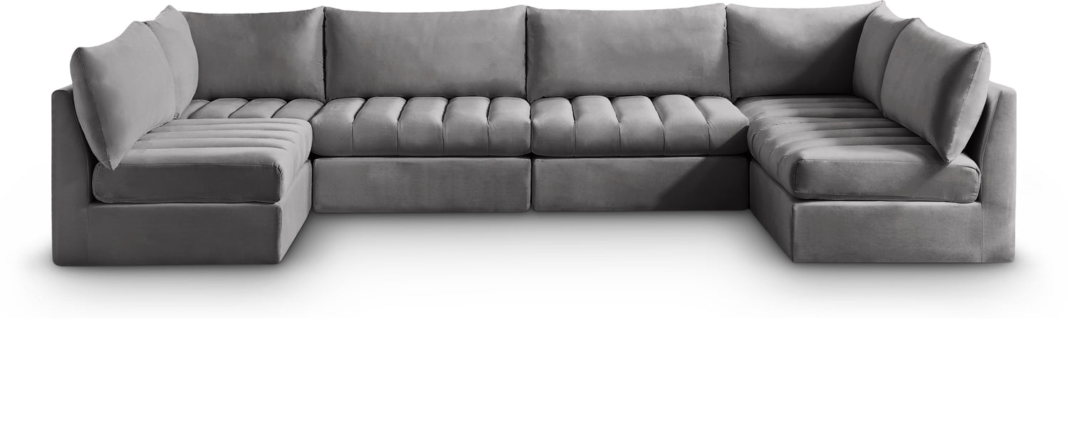 Jacob Grey Velvet Modular Sectional