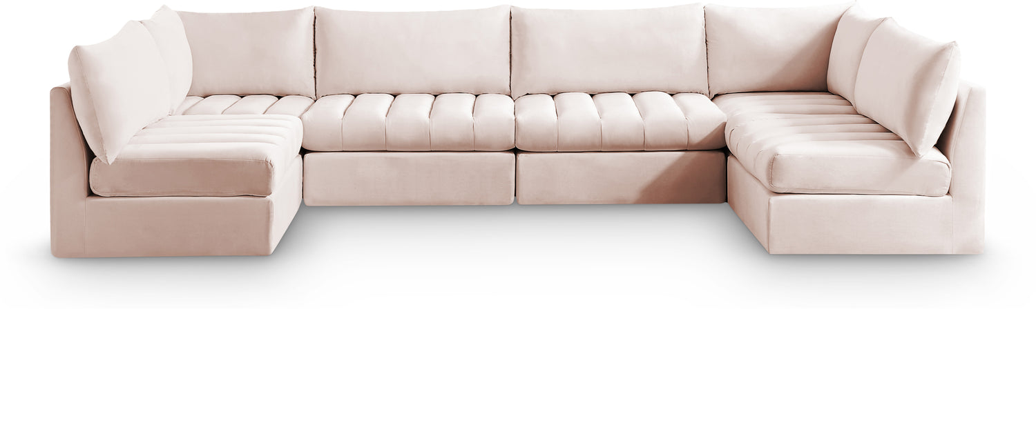 Jacob Pink Velvet Modular Sectional