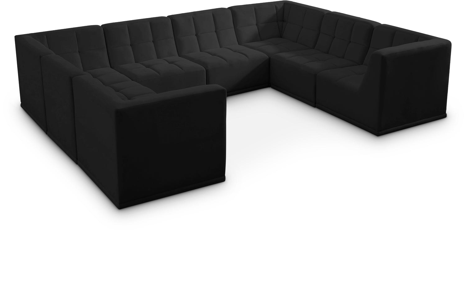 Relax Black Velvet Modular Sectional