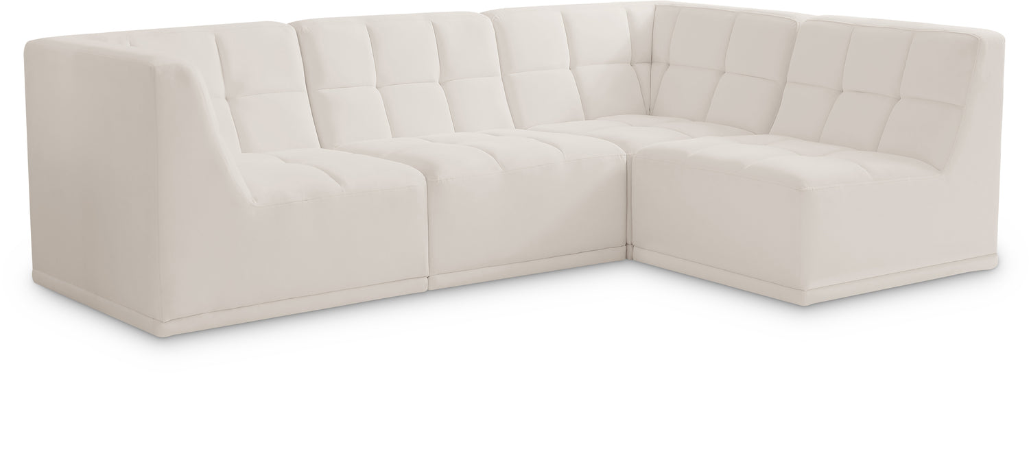 Relax Cream Velvet Modular Sectional