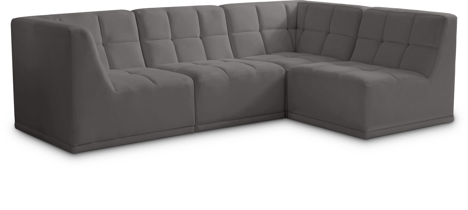 Relax Grey Velvet Modular Sectional