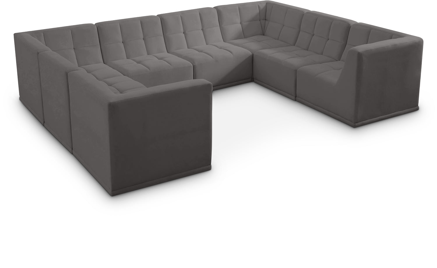 Relax Grey Velvet Modular Sectional