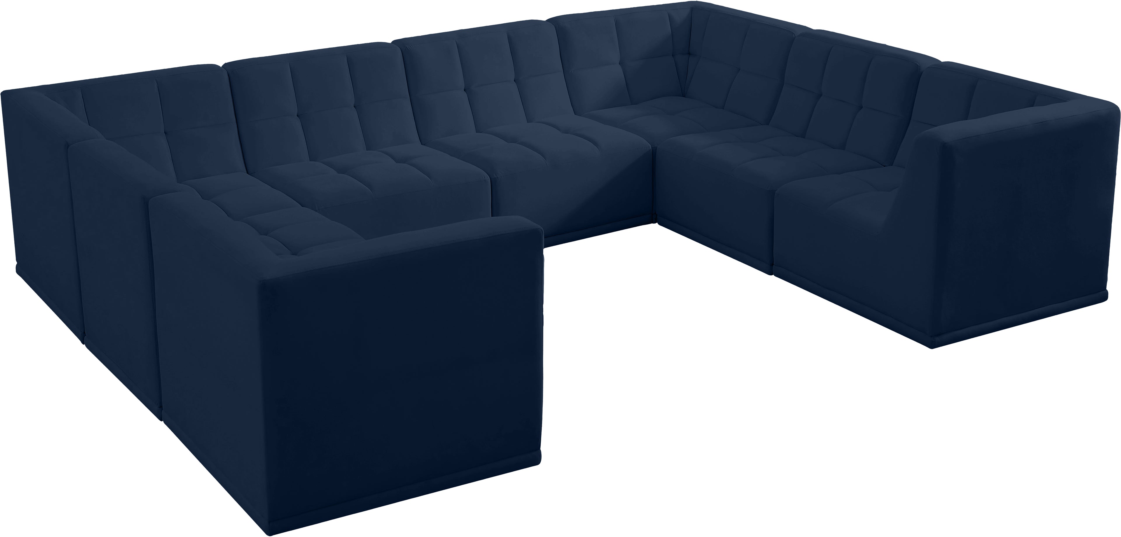 Relax Navy Velvet Modular Sectional