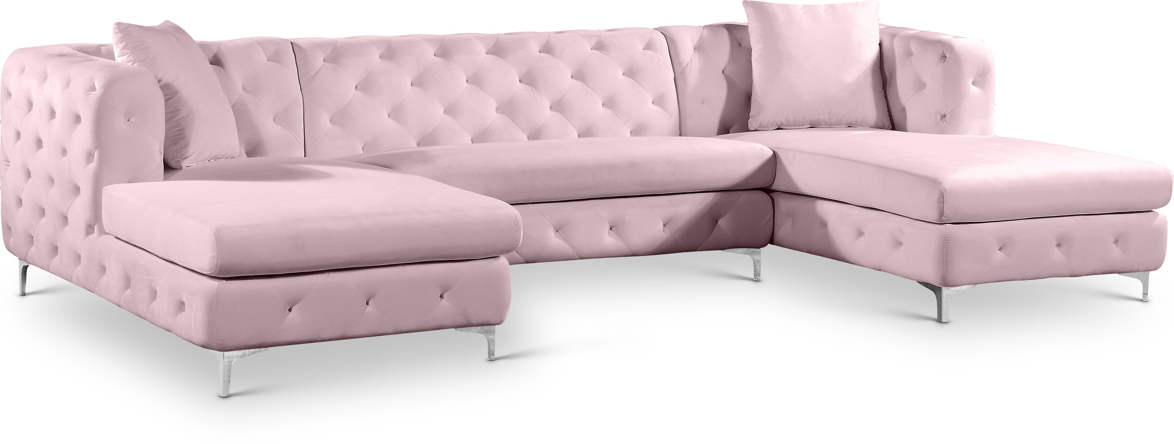 Gail Pink Velvet 3pc. Sectional