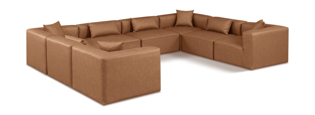 Cube Brown Vegan Leather Modular Sectional