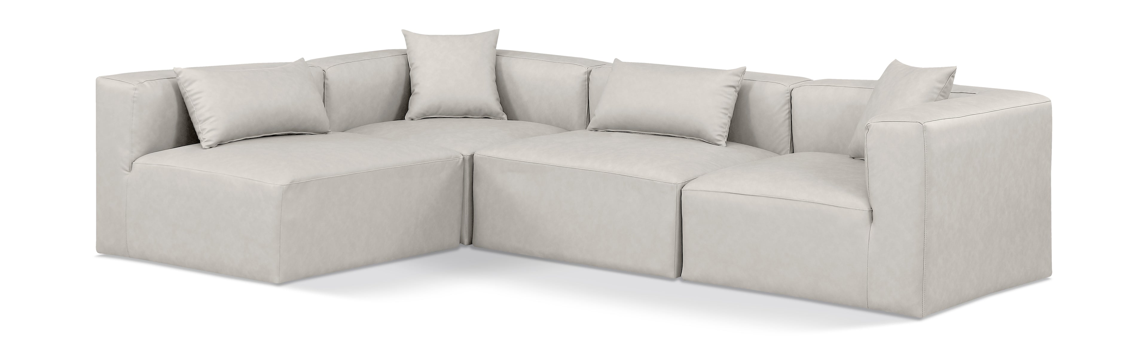 Cube Cream Vegan Leather Modular Sectional