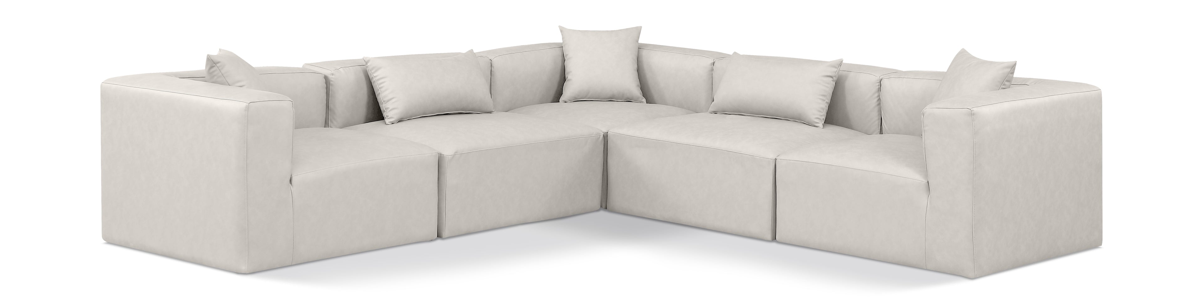 Cube Cream Vegan Leather Modular Sectional