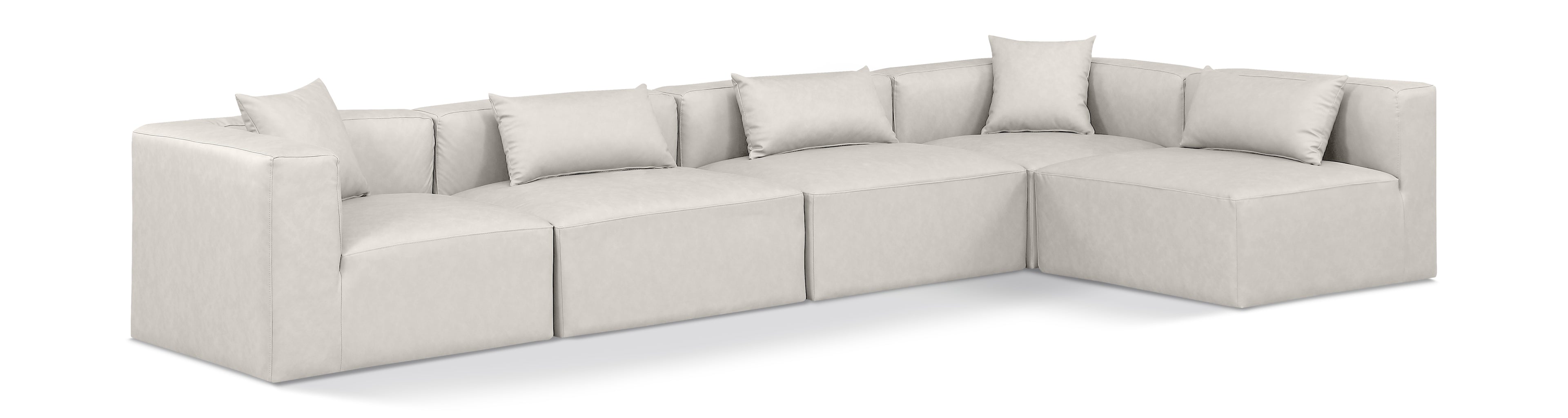 Cube Cream Vegan Leather Modular Sectional