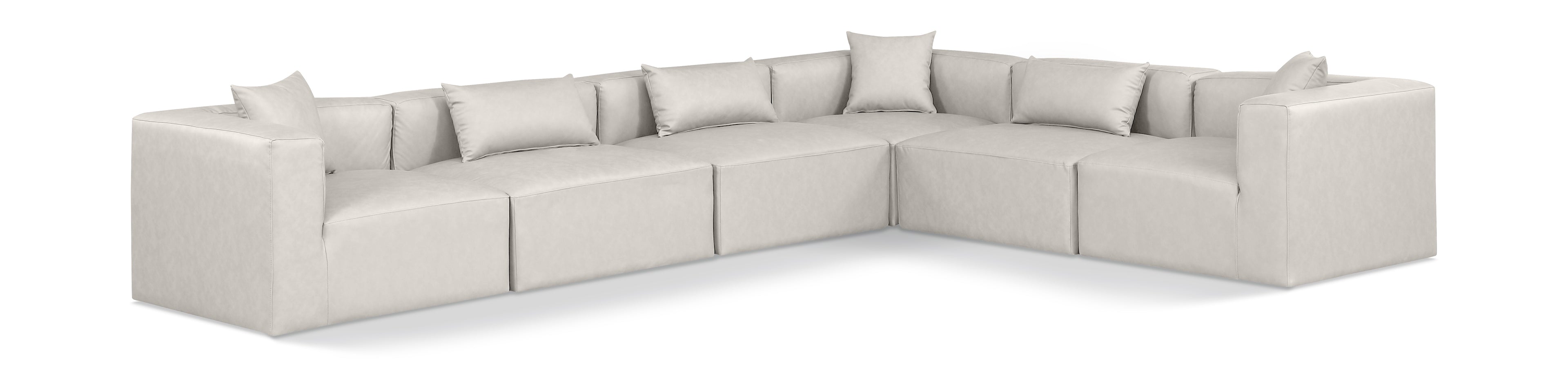 Cube Cream Vegan Leather Modular Sectional