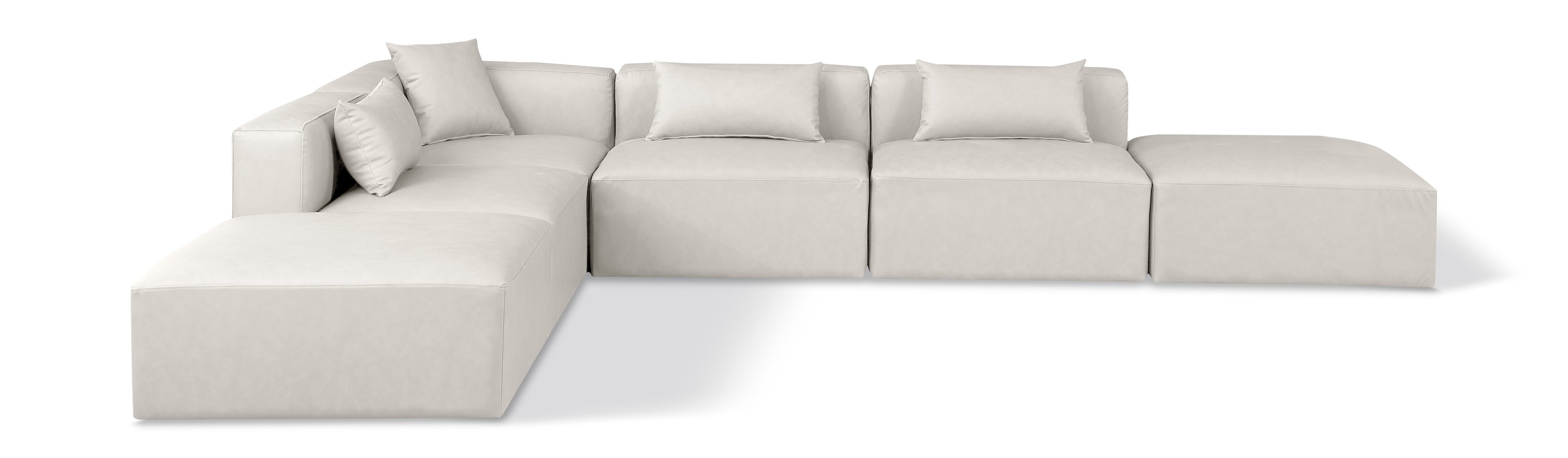 Cube Cream Vegan Leather Modular Sectional