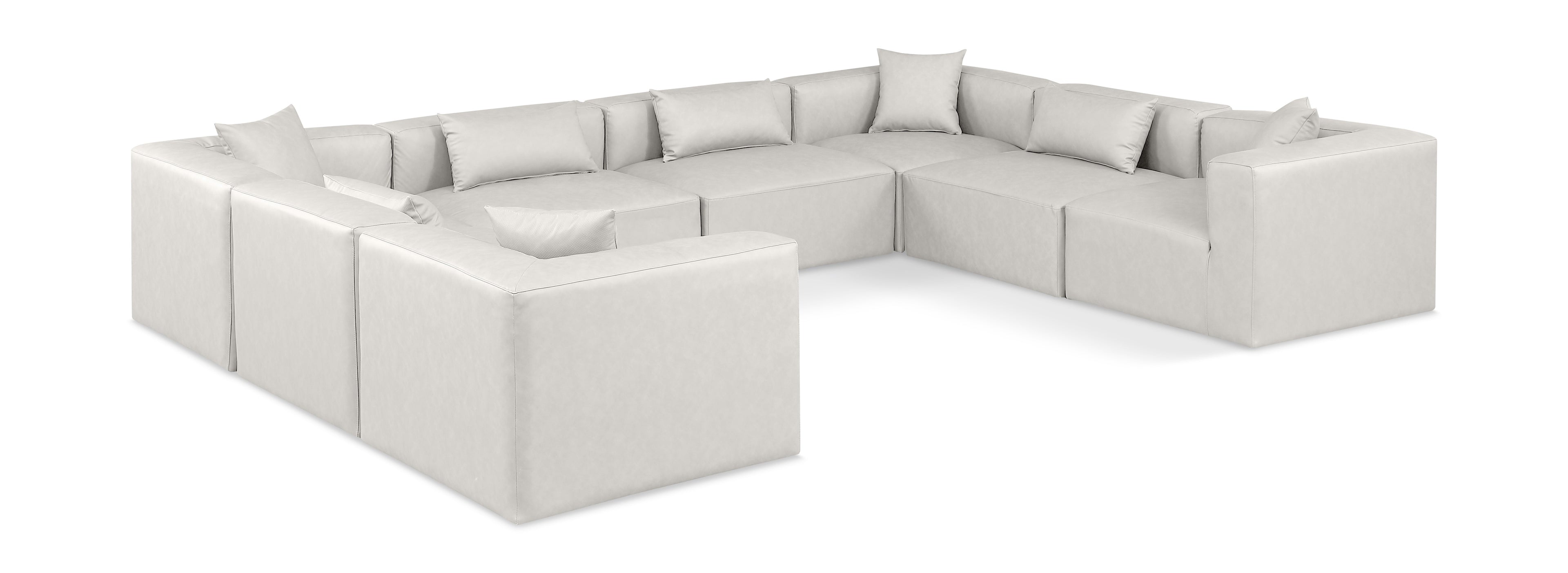 Cube Cream Vegan Leather Modular Sectional