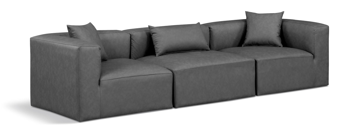 Cube Charcoal Vegan Leather Modular Sofa