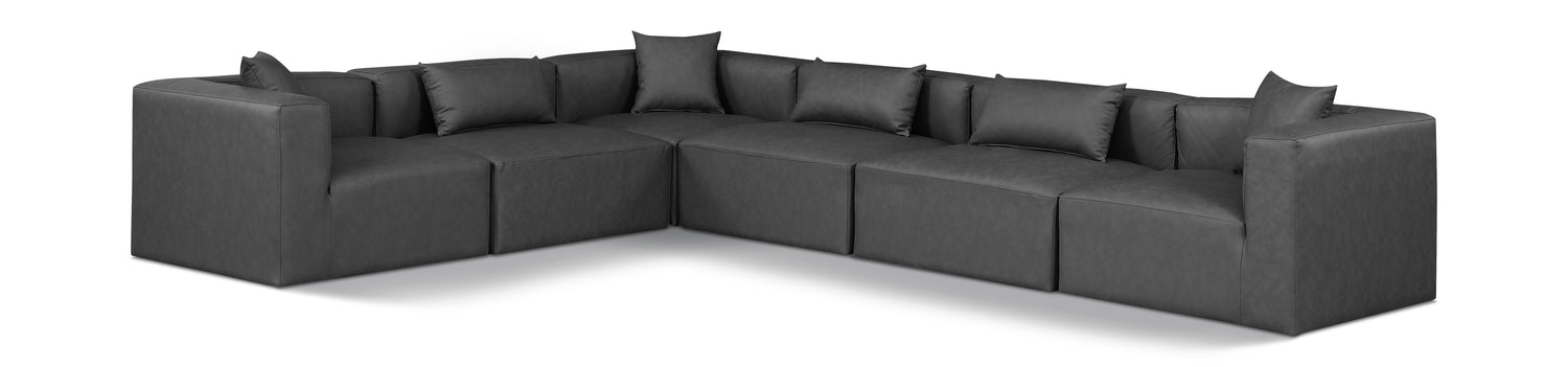 Cube Charcoal Grey Vegan Leather Modular Sectional