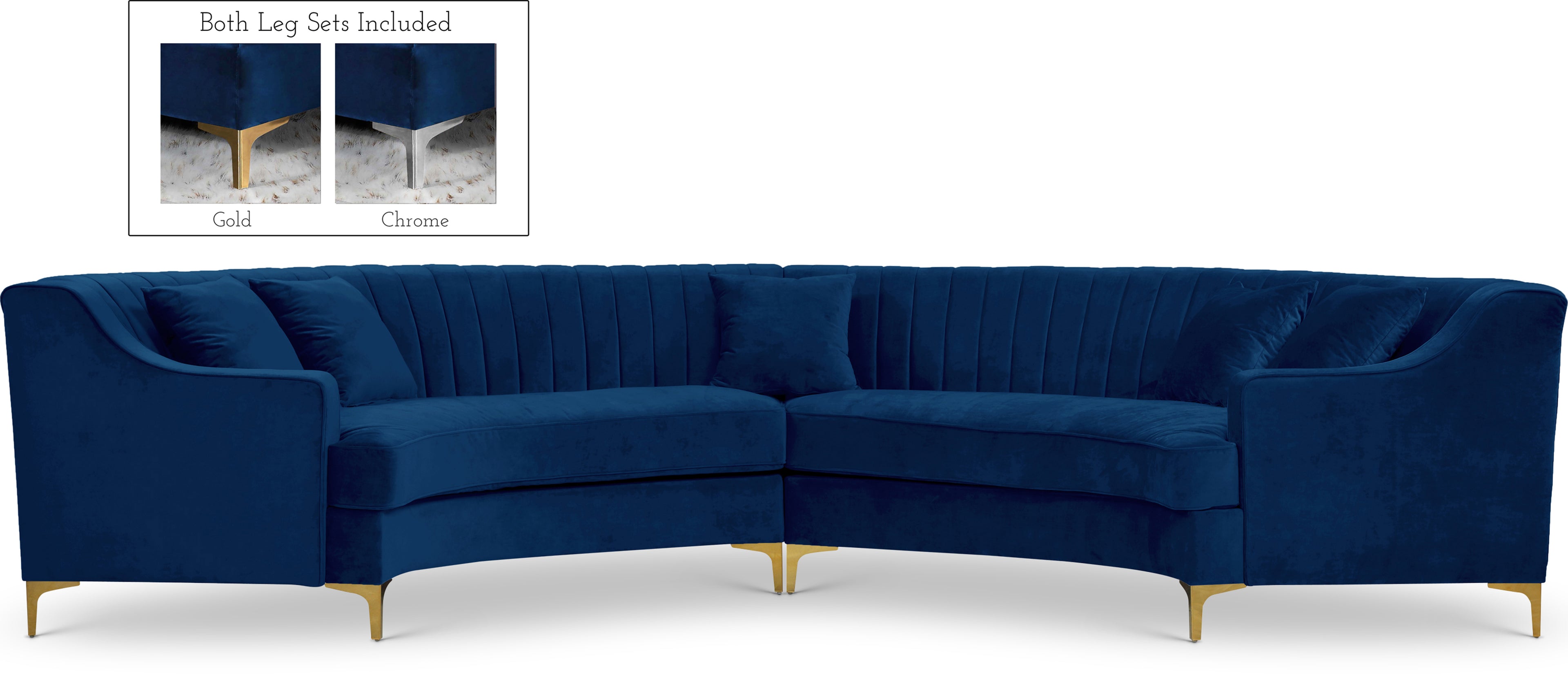 Jackson Navy Velvet 2pc. Sectional