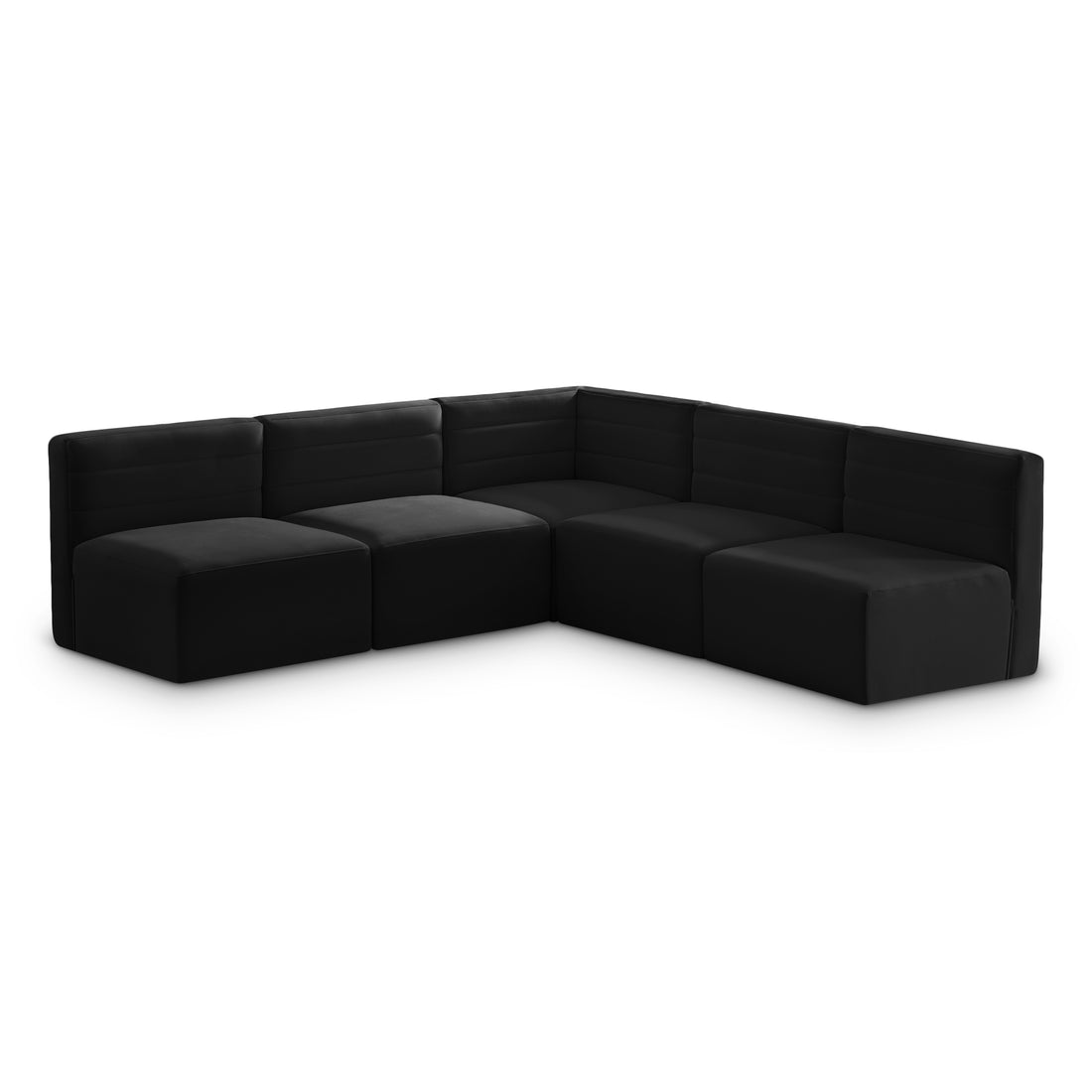 Quincy Black Velvet Modular Sectional