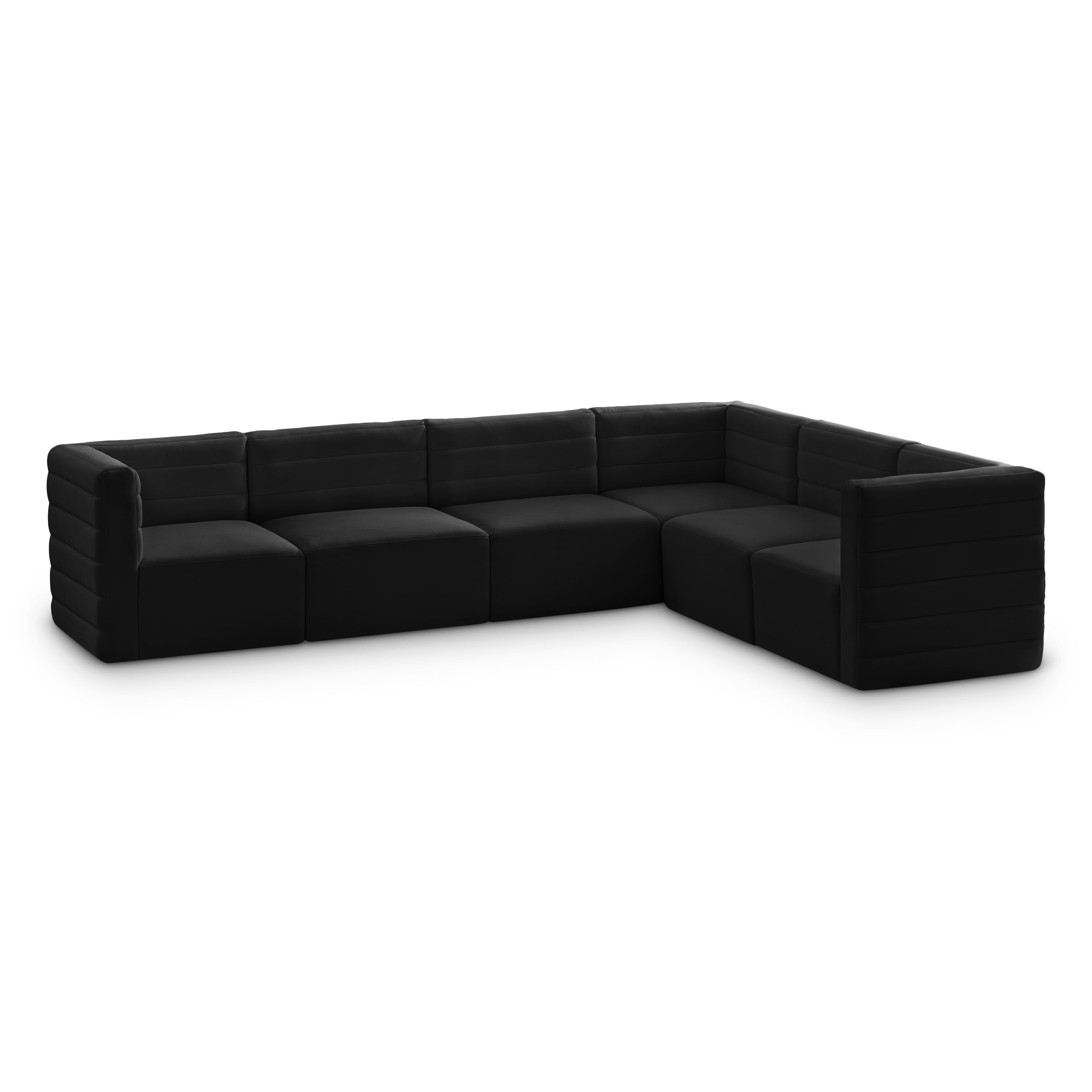 Quincy Black Velvet Modular Sectional